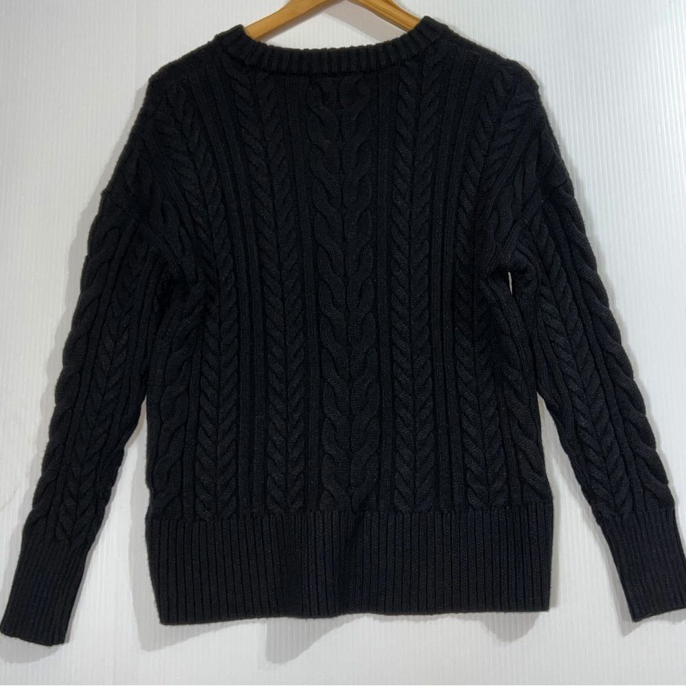 Philosophy Ribbed Crewneck Black Cable Knit Sweater NWT - Picture 5 of 13